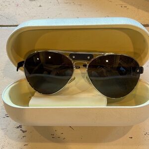 Chloe aviator sunglasses/leather accent and case